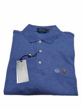 POLO RALPH LAUREN CLASSIC FIT POLO SHIRT HEATHER BLUE NEW 100% AUTHENTIC - £31.86 GBP