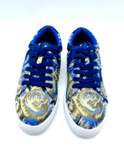 Isaac Mizrahi Beckie Floral Brocade Lace-Up Sneakers- Blue Multi, US 11M - £15.79 GBP