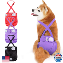 Idepet Female Dog Diapers with Suspender - 3 Pack Washable Reusable Dogg... - $40.49