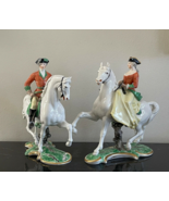 Vintage Nymphenburg Porcelain Bavaria Pair of Equestrian Horse Riders Fi... - £622.23 GBP