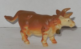 Vintage Safari ltd 2&quot; Brown Cow Pretend Play PVC Figure Farm Animal - £7.67 GBP