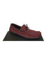 Bugatchi Men&#39;s Red Napoli Loafer Nubuck Italy Shoes Size 12.5 - £108.89 GBP