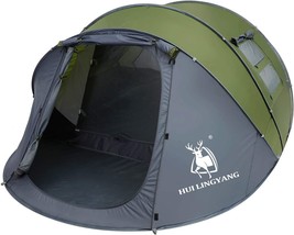 6 Person Easy Pop Up Tent,12.5’X8.5’X53.5&#39;&#39;,Automatic, Hiking &amp; Traveling - £135.72 GBP