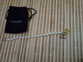 Chanel Pearl Bracelet With Gold Charm And Clasp - £156.45 GBP