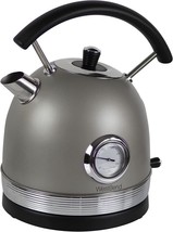 West Bend Retro Style Gray Electric Kettle 1.7 Liter 1500W Auto Shut Off - £29.87 GBP