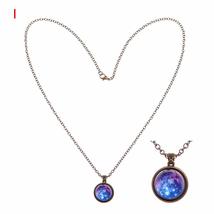 Nebula Universe Moon Space Necklace Glass Ball Galaxy Pendant Solar System(A) - £7.28 GBP+