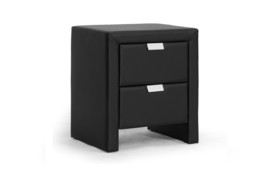 Galvin Black Upholstered Modern Nightstand, 2-Drawers - $166.00
