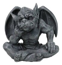 The Thinker Medieval Winged Gargoyle With Hand On Cheek Thinking Figurine - $420.96 MXN