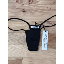 LaQuan Smith Bikini Swim Bottom Women&#39;s XL Black Brazillian String Sexy New - $73.65
