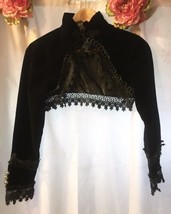 Stunning Angel Secret Black Velvet Victorian Gothic Shrug Jacket Size S NWT - £98.07 GBP