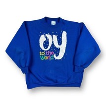 Vtg Oy To The World Sz Large Peacock Papers Pullover Unisex Holiday Swea... - £27.21 GBP