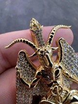 14k Yellow Gold Plated 3.20Ct  Round  Simulated Diamond  Goat Charm Pendant Men - £70.50 GBP