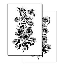2 Pack Sunflower Wall, Model, Craft Painting Stencils Mylar 14&quot; Flower T... - £6.15 GBP