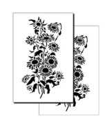 2 Pack Sunflower Wall, Model, Craft Painting Stencils Mylar 14&quot; Flower T... - £6.16 GBP