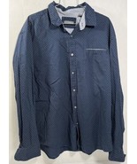 Bruno Men&#39;s Shirt XL Blue Dress Pin Dots Cotton Blend Business Casual - £11.75 GBP