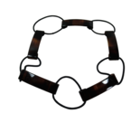 Tortoise shell w/ black elastic links bands linking headband full circle - £4.08 GBP