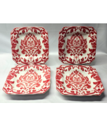 222 FIFTH 9&quot; Salad Plates MUSE RED Porcelain Fine China - DWMW Safe - Se... - $36.06 CAD