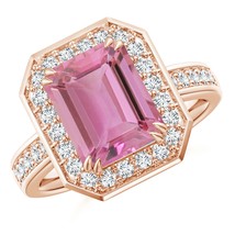 ANGARA 2.97 Ct Pink Tourmaline Engagement Ring with D... - £2,452.25 GBP