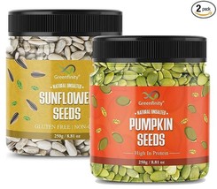 Raw Pumpkin, Sunflower Seeds for Eating Protein and Fibre Rich Food Pack of 2 - £18.37 GBP