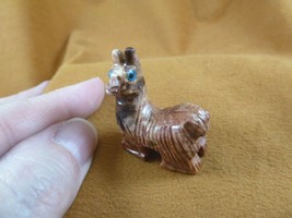 Y-LLA-SI-43) Baby Red Llama Carving Soapstone Stone Peru Figurine I Love Llamas - £6.90 GBP