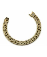Solid 925 Silver 14K Yellow Gold Finish Round Cut Diamond Cuban Link Bra... - $505.57 CAD