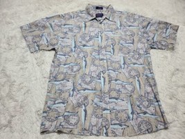 Pendleton Mens L Shirt Short Sleeve All Over Map Ocean Caribbean Fish Co... - $11.08