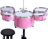 Suitable For Children Ages 3-6, Kids Drum Toy Set Rock Jazz Drum (Pink). - $51.98