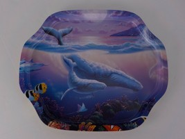 LIL GRASS SHACK METAL SERVING TRAY 11 X 13 TROPICAL TREASURES OCEAN WHAL... - £3.81 GBP