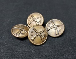 Lot Of 4 U.S. American Military WW1 or WW2 Buttons Marked C A - Infantry ?  - $11.29