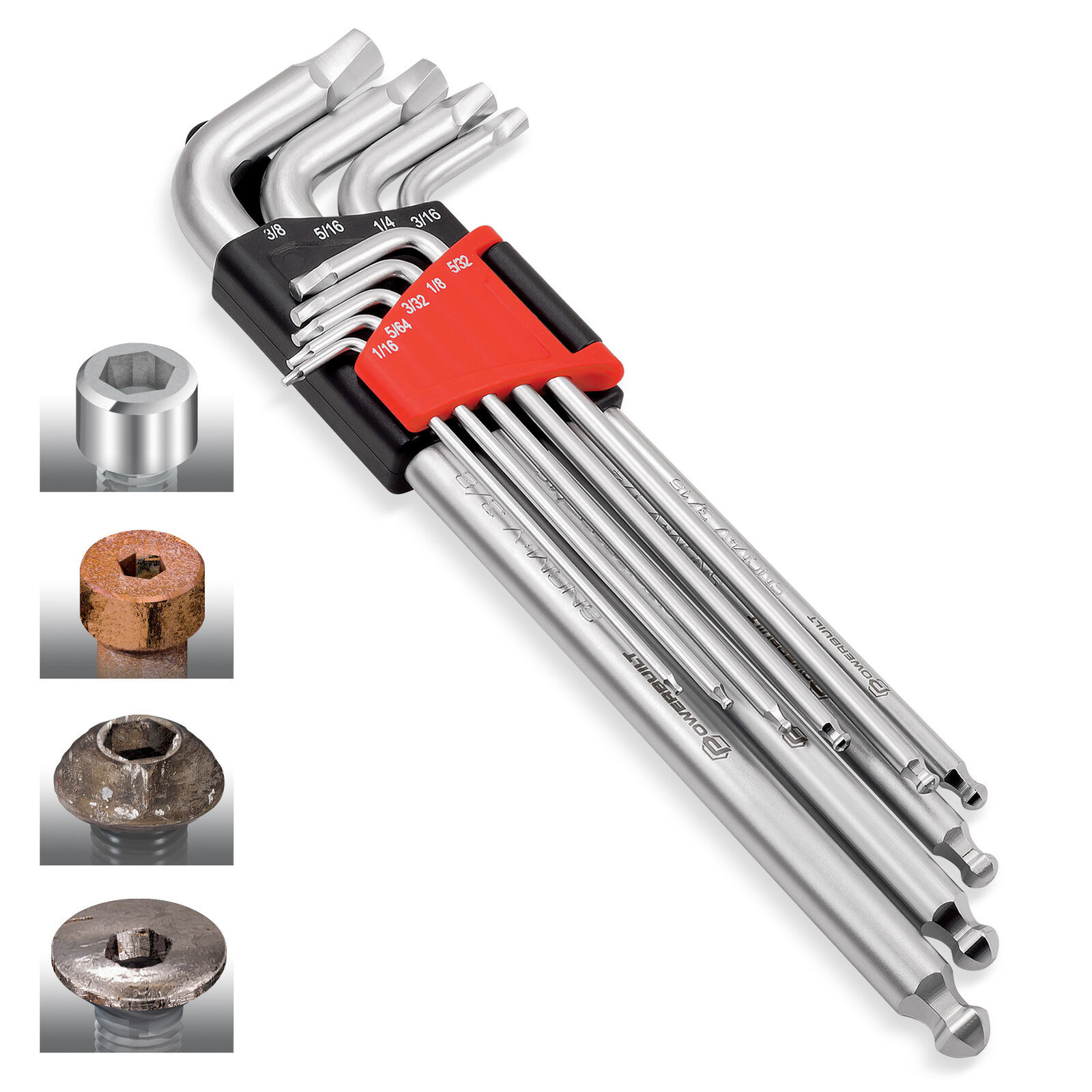 Powerbuilt 9 Piece Zeon SAE Hex Key Wrench Set for Damaged Fasteners - 240096 - $61.74