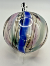 Vintage  Art Glass Twisted Blue Purple Green Maroon Ornament U257/6 - £31.89 GBP
