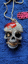 New Betsey Johnson Necklace Skull Halloween Blood Rhinestone Collectible Decor - £11.84 GBP