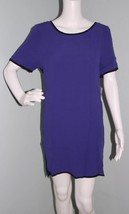 NWT Women&#39;s MADE for Impulse Blue/Black Short Sleeve Shift Dress Sz L Large - £17.86 GBP
