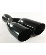 Exhaust Tip 3.00&quot; Inlet 3.00&quot; Outlet 13.50&quot; long Dual Round Slant Angle ... - £59.34 GBP