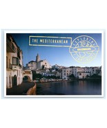 Mediterranean Coastal Village White Buildings Harbor Boats Scenic Travel... - $5.95