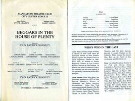 Beggars In the House of Plenty Program Manhattan Theatre Club Ivey Linne... - $15.84