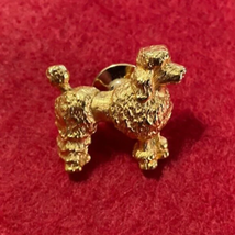 French Poodle Dog Brooch Lapel Pin Vintage Jewelry - £7.44 GBP