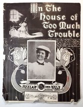 Sheet Music Cover Art &quot;In the house of Too Much Trouble&quot; 1900 Lottie Gibson - £6.32 GBP