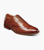 Stacy Adams Macarthur Wingtip Oxford Shoes Cognac 25489-221 - £88.32 GBP