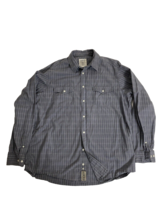 Wrangler Western Men&#39;s Shirt XL Grey/White Plaid Button Down Long Sleeve... - £9.93 GBP