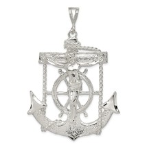 Sterling Silver Mariners Cross Pendant Charm Jewelry 66mm x 46mm - £56.37 GBP