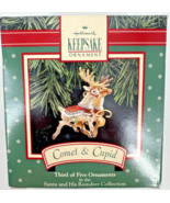 Hallmark Keepsake Comet &amp; Cupid Ornament Santa &amp; His Reindeer-Third of Five - $19.79