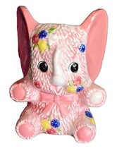 Vintage Napcoware Japan Pink Elephant Ceramic Nursery Planter Anthropomorphic 6&quot; - £19.03 GBP