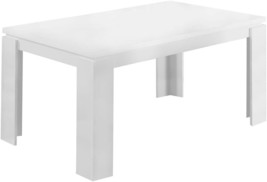 White Hollow-Core Dining Table, 60&quot;L, Monarch Specialties. - £270.12 GBP