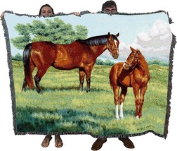 My Pride Mare And Foal Blanket By Bob Christie: Tapestry Throw Made In The Usa - £62.17 GBP
