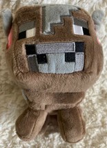 Mojang Jinx Minecraft Brown Gray Cow Fleece Plush Stuffed Animal Toy 6” - £11.55 GBP