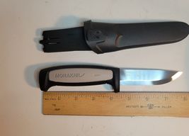 Swedish MorakNiv Fixed Blade Carbon Knife with Plastic Sheath image 2