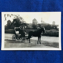 Real Photo Postcard Horse, Carriage &amp; Driver, Tallinn, Estonia with Buil... - $13.81