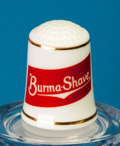 Franklin Mint Country Store Thimble Burma Shave Advertising Porcelain No... - $6.00