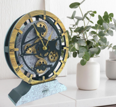 Desk Clock 10 Inch moving gears - convertible into a Wall clock (Wood an... - £95.61 GBP